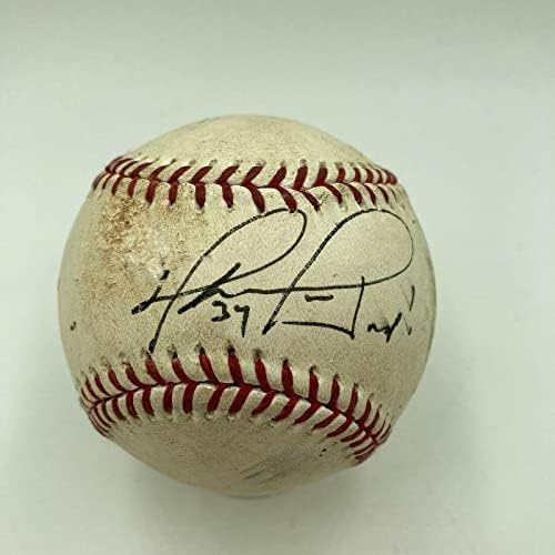דיוויד אורטיז פאפי חתום משחק שימש בייסבול רשמי של ליגת המייג'ור JSA COA - משחק MLB השתמש בייסבול