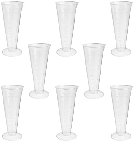 כוס מדידה פלסטיק בוגר כוס שקוף למעבדה מטבח נוזלים 50 מ ל 8 יחידות
