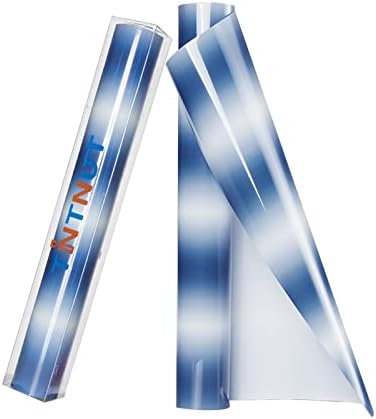 שיפוע גוון htv גליל ויניל - 12 אינץ 'x 5 מטר כחול לבן העברת חום ויניל ombre ברזל על דפוס ויניל מודפס