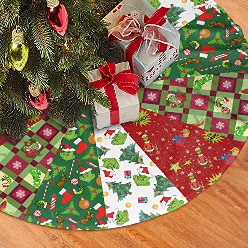 חצאית עץ חג המולד מחצלת עץ גדולה קישוטים למסיבות חג חגיגיות 48