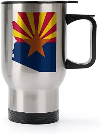 מפת דגל של רשת אריזונה 14 גרם ספל קפה נסיעות ספל נירוסטה כוס מבודד ואקום עם מכסה