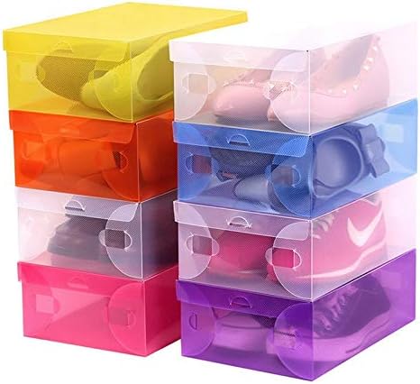 ZRSJ אטום למים 300 חתיכות קופסת נעליים שקופה, נעלי פלסטיק שקופות מגפי אחסון קופסת אחסון קופסת