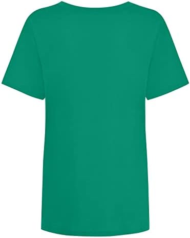 חולצה של יום פטריק מצחיק לנשים שמרוק ירוק גרפי גרפי שרוול קצר צוואר צוואר צוואר צמרות גנומים חולצת טריקו