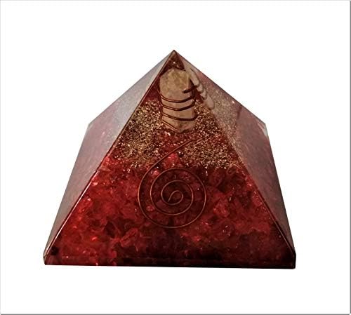 פרלפלדיפ אדום ג'ספר אורגון פירמידה עם מוט אנרגיה של קוורץ קריסטל: מזל טוב קסם ריפוי, אבן קריסטל רוחנית אלוהית