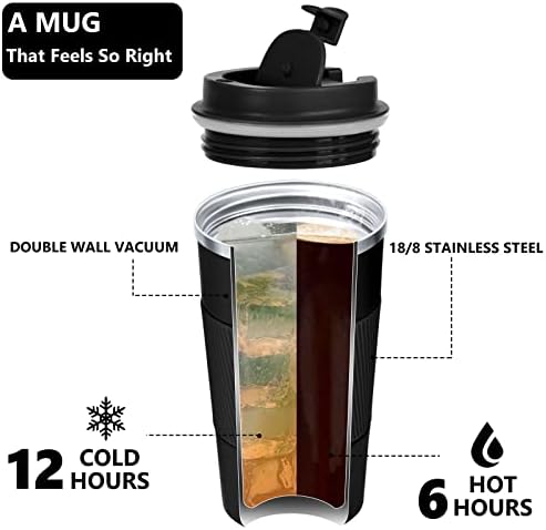 ספל קפה, כוסות קפה 17 עוז עם קשיות ומברשות קש, ספל קפה נסיעות עם מכסה אטום לדליפה לשמירה על מים חמים וקרים קפה