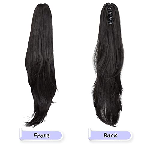 קוקו הארכת, 24 טופר קליפ שיער הרחבות קוקו ארוך ישר שיער הארכת שיער טבעי מחפש סינטטי פאה עבור נשים