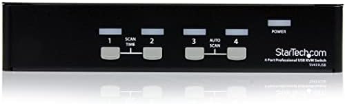 Startech.com 4 יציאה USB VGA KVM מתג עם טכנולוגיית מיתוג מהירה של DDM וכבלים - מתג usb usb kvm - מתג KVM DDM