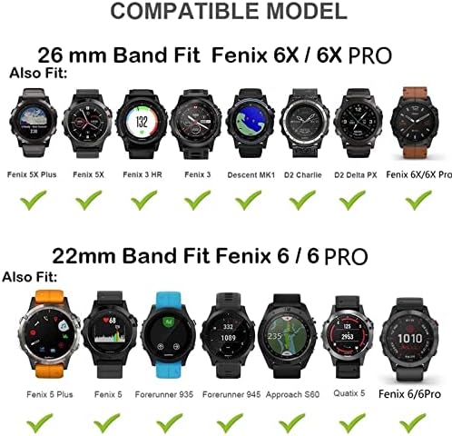 MOPZ 20 ממ רצועות רצועות שעונים חכמות עבור Garmin Fenix ​​6 6S 6X Pro 5x 5S