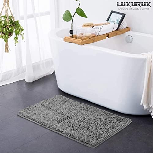 מחצלת אמבטיה של LuxuRux, שטיח אמבטיה פלאש ללא החלקה קטיפה, חומר מיקרו-סיבר יוקרתי, שטיח אמבטיה סופג סופג.