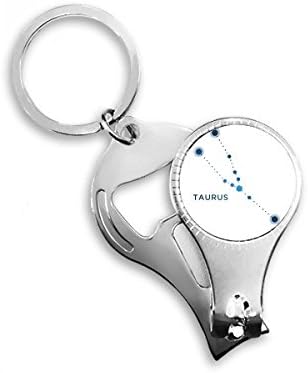 כונני כוננות טאורוס טבעת שרשרת מפתח גלגל המזלות טבעת מפתחות רב-פונקציונל קוצץ ציפורניים מתנה