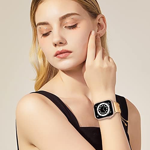 Tensea for Apple Watch SE 2022 & 6 5 4 40 ממ, נירוסטה Iwatch Band צמיד צמיד וצעדים של Apple Watch Screen אביזרים
