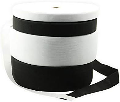 סרוג אלסטי 2-1 / 2 רוחב על 50 מטרים שחור / לבן עבור חגורת תחתונים