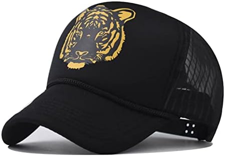 למבוגרים מקרית אופנה בעלי החיים הדפסת בייסבול כובעי מתכוונן חיצוני שמשיה לנשימה שחור רשת-חזרה כובע