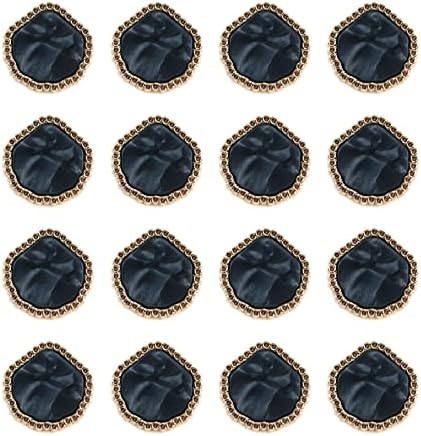 כפתורי תפירה של Bitray וינטג 'קצה זהב זהב כפתורי מעיל צבע שחור כפתור דקורטיבי -16 יחידות
