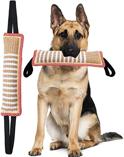 CLYSROU כלב משיכה כלב צעצועים ， כרית עקיצת יוטה קשה - ציוד אימונים עמיד - גור לכלבים גדולים
