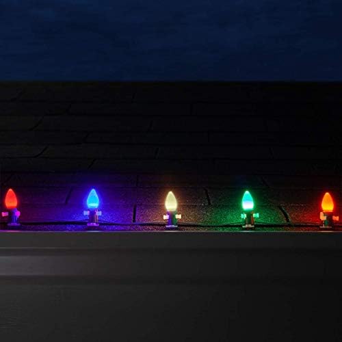 תאורת חורף -גרין 25 חבילה Opticore C7 LED נורות חג מולד - החלפת LED אורות חג המולד כבד פרימיום אורות חג מולד חיצוניים,