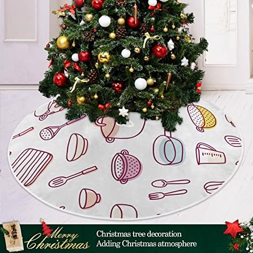 Oarencol כלי מטבח בישול צבעוני כיף חצאית עץ חג המולד 36 אינץ 'מפלגת חג המולד עץ עץ קישוטי מחצלת