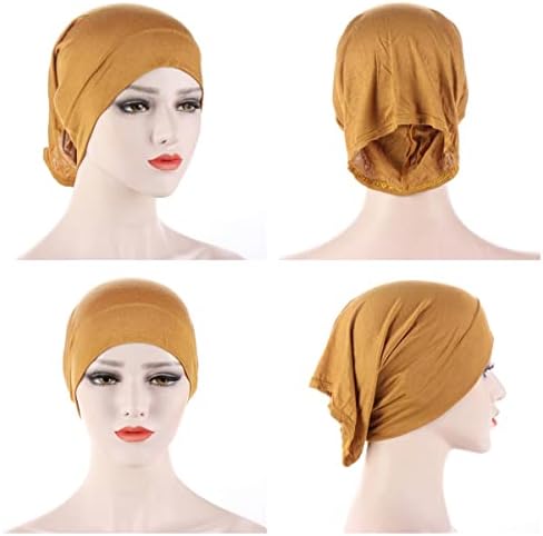 6 חתיכות נשים מתחת לצעיף כובע כובע מצנפת חיג'אב פנימי כיסוי צוואר אסלאמי