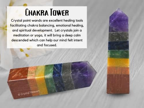 יצירות Aashita Chakra מגדל קריסטל נקודת אובליסק לצ'אקרה, ריפוי ומאזן - AAA כיתה מקורית מאושרת אבן חן