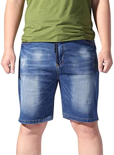 מכנסי ג'ינס לגברים קצרים במצוקה מכנסיים קצרים במצוקה ג'ין קיץ ג'ינס דק מכנסיים קצרים מכנסי ג'ינס ישר מזדמנים