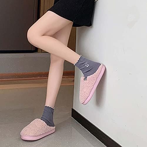 נעלי צמר לנשים נעלי כותנה חמות חמות חמות כותנה מחליקים נעליים לדירות לבית מקורה