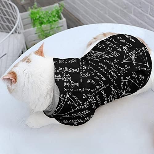 פורמולה מתמטית חתול חולצה מקשה אחת תחפושת כלבים אופנתית עם אביזרי חיית מחמד כובע