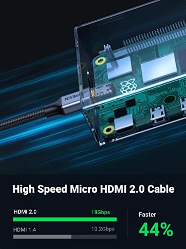 צורב כבל 10ft של מיקרו HDMI לכבל HDMI עם צרור 10ft עם מעטפת לומינום מיקרו HDMI לכבל HDMI 6ft