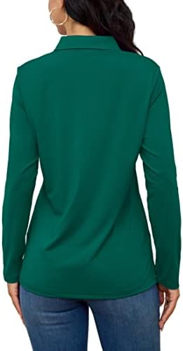 חולצות פולו של טאקוואסן חולצת טריקו שרוול ארוך UPF 50+ מהירות יבש 4 כפתור הופעות גולף חולצות טניס