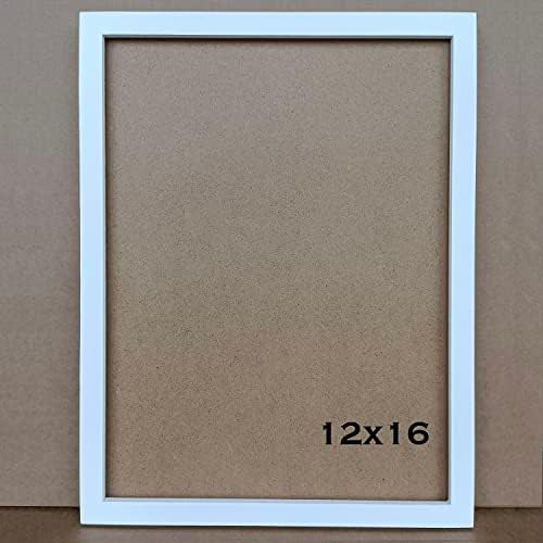 מסגרת תמונה של ZXT-Parts 12x16 לבנה. עץ מוצק, 2 לוחות אקריליים, חתיכת נייר נחושת, יכולים להציג יצירות