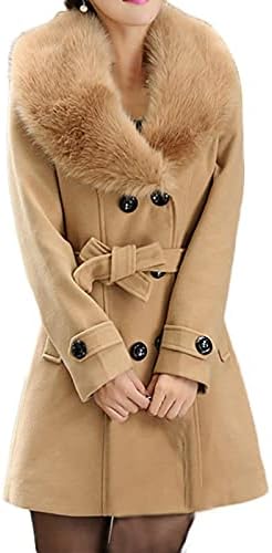 Ndvyxx צמר תעלת דש מעיל פארקה נשים חמות ז'קט ארוך מעיל מעיל חזה חזה חזה חזה חזה מעילי חורף