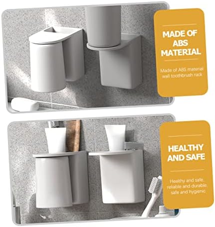 Cabilock 5 יחידות מחזיקים חשמלית הר-מברשת שיניים מברשת שיניים ביתי מפלסטיק יחיד לעיצוב אחסון רכוב קיר מקלחת רכוב