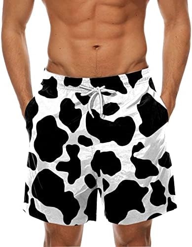 ADSSSDQ מכנסיים קצרים בקיץ מקזלים לגברים, מכנסי גלישה מקיץ של גברים מקרינים בהוואי מודפס