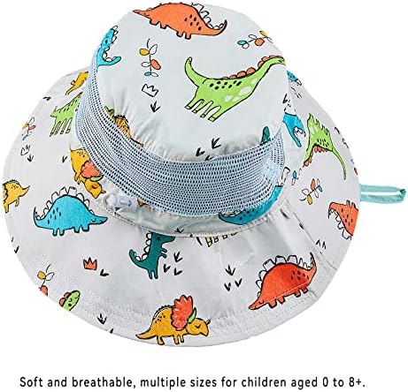 Joyingtwo ילדים כובע חוף קיץ רחב שוליים כובע הגנה מפני שמש עם רצועת סנטר כובע דלי פעוטות לבנים ולבנות