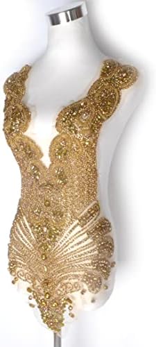 La Belleza chinkensones chinkones אופנה אפליקציות טלאי גוף עם קריסטל זכוכית וחרוזים לשמלות ערב חתונה YM2201