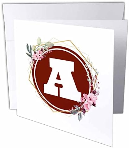 תמונת 3 של מכתב A עם עיצובים פרחוניים - כרטיסי ברכה