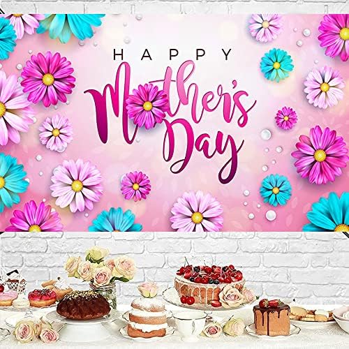שמח אמא של יום באנר רקע צבעוני פרחוני שמח אמא של יום צילום רקע אמא של יום משפחת מסיבת אספקת קישוט