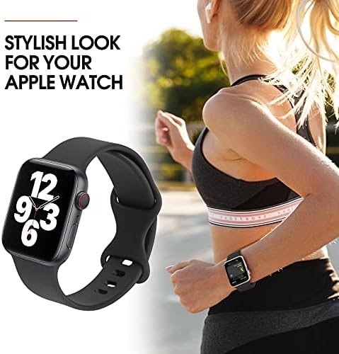 פס מעוצב תואם ל- Apple Watch 38 ממ 40 ממ 42 ממ 44 ממ, שעון עור אמיתי סיליקון רך סיליקון רצועת שעון