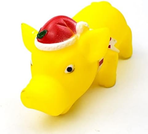 Oyalma כלב חג המולד חורק לחיזה מדומה חזיר עם כובע חג מולד לכלבים בינוניים קטנים להביא אינטראקטיבי ואילוף משחק -32403