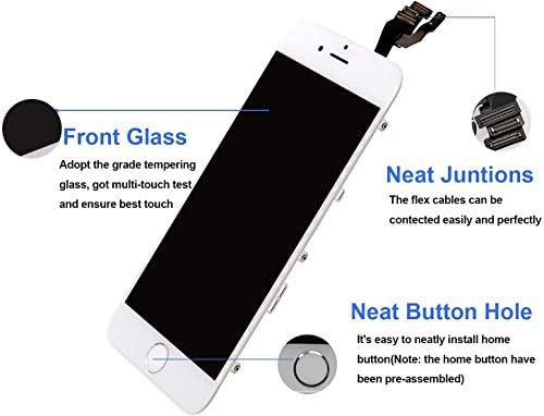 קסם לאייפון 6 בתוספת החלפת מסך לבן 5.5 אינץ תצוגת מסך מגע חלק דיגיטייזר קדמי זכוכית מסך מסגרת מלא הרכבה תיקון
