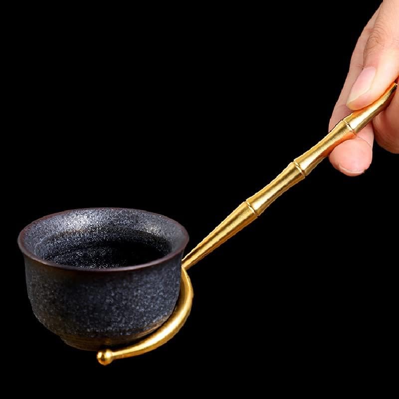 פליז גרט שישה ג'נטלמן קונגפו סט תה אביזרים טקס תה יפני להכנת תה כלים שטיפת תה מחזיק תה כף