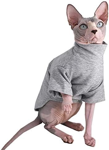 ספינקס חתול בגדי חורף עבה כותנה חולצות שכבה כפולה לחיות מחמד בגדים, סוודר חתלתול חולצות עם שרוולים, חסר שיער חתול