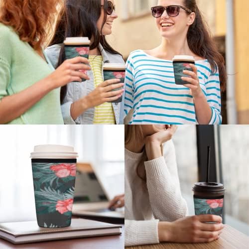 4 שרוולי קפה קרות לשימוש חוזר - שרוול מבודד למשקאות קרים, מחזיק כוס ניאופרן לקפה של סטארבקס,
