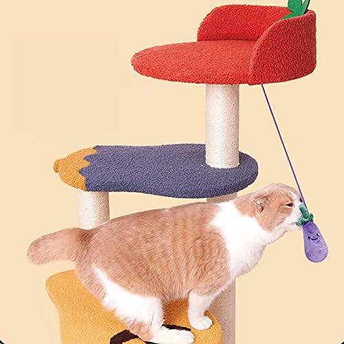 חתול טיפוס מסגרת,חתול עץ חתול מגדל מקורה רב תפקודי חתול המלטת תליית כדור קפיצות פלטפורמה, ירקות