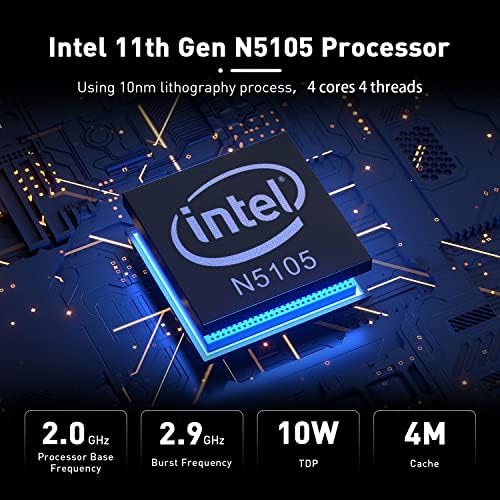 Beelink U59 Mini PC W11 Intel N5105 4C/4T טורבו 2.9GHz 16GB DDR4 512GB SSD MINI מחשבים, HDMI כפול + סוג C משולש