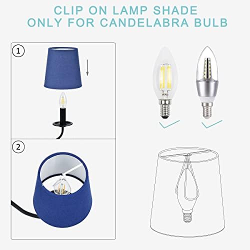 LAMPWELL VALO CLIP-ON נברשת גוונים מנורת מבד, סט של 6, חבית קטנה, 5.2 × 4 × H5.2 , פשתן, בעבודת