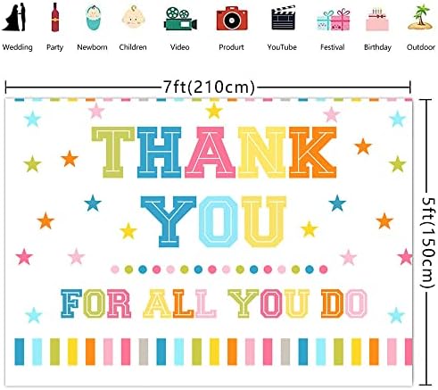 Ticuenicoa 7 × 5ft תודה רקע צבעוני רקע צבעוני תודה על המורים עובדים תודה לך המגיבים הראשונים תומכים ברופאים אחיות