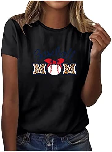 יום האם טיז נשים מזדמן שרוול רופף בייסבול בייסבול חולצה עליונה חולצות מכתב מצחיק חולצות גרפיות
