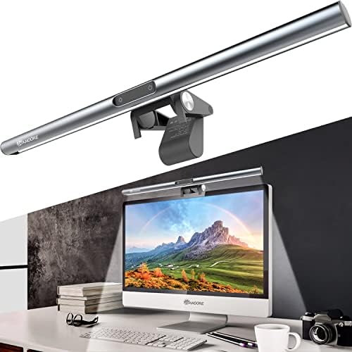 Wanoore ScreenBar צג אור, לעומק קריאת E LED צג מחשב צג סרגל אור מנורת משימה עם בקרת מגע, מנורת שולחן