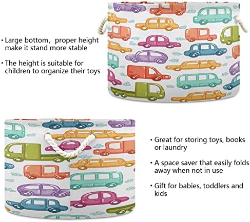 קיגאי משאית מצוירת סלסנה סל חבל כותנה גדולה מתקפלת על כביסה לתינוק סל שמיכה סלסלת סלסלת צעצועים