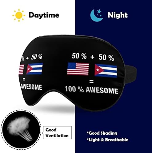 קובה אמריקאית דגל מדהים מסיכת שינה קלה משקל מכסה עיניים מכסה עין עין עם רצועה מתכווננת לגברים נשים